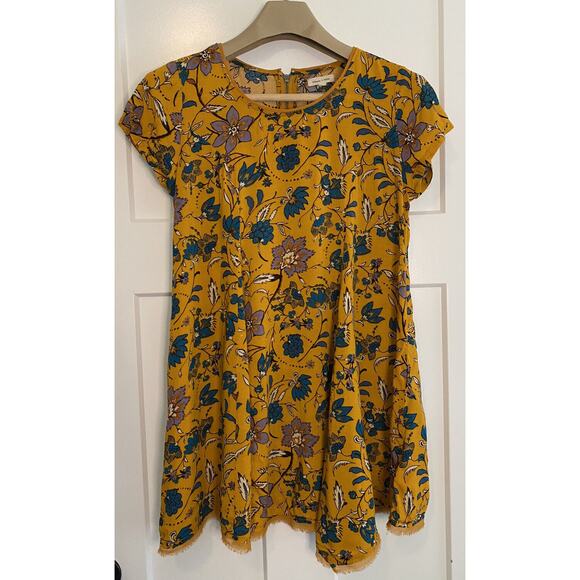 Silence and Noise (Urban Outfitters) Yellow Floral Print Dress Size Small - Picture 1 of 10
